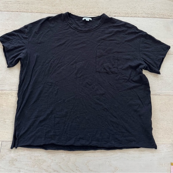 James Perse Boxy crew T-shirt black size 3 Large - Picture 5 of 8